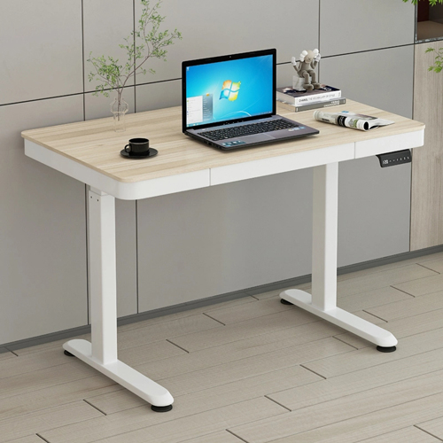 height-adjustable desk with single electric motor