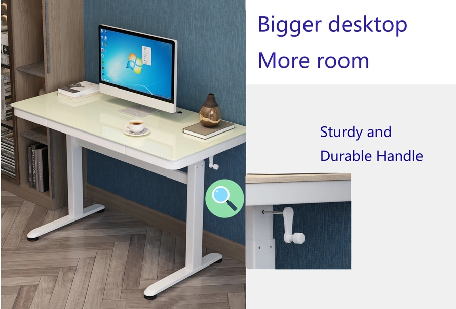 manually adjustable desk height